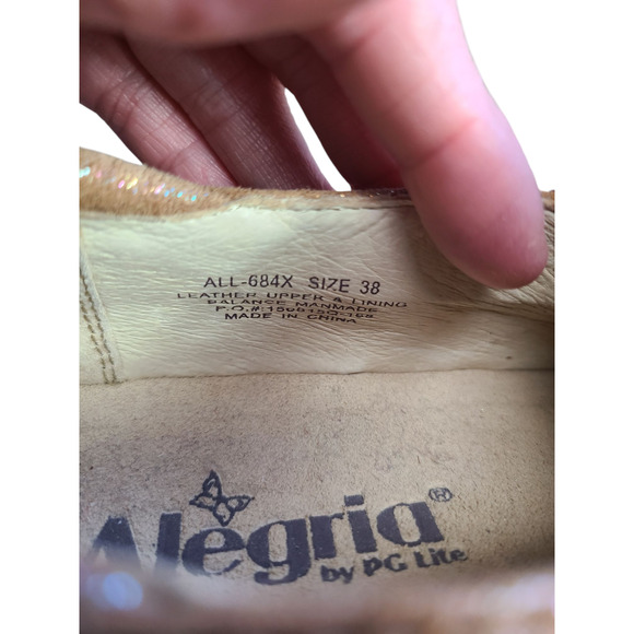 Alegria All-684X Slip On Metallic Leather Comfort Clogs Slip Resist Size 38 - Picture 8 of 9